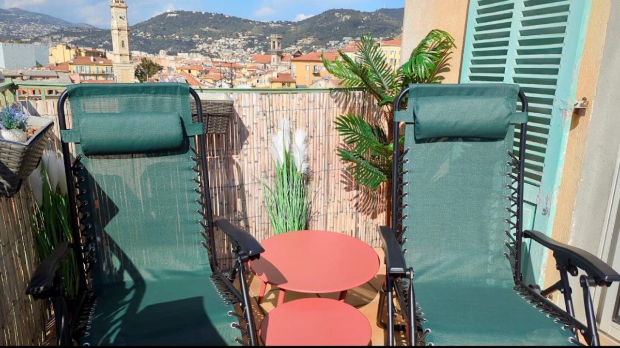 La Croix - F3, Terrasse Vue Panoramique, Vieux-Nice Old Town And Terrace Exterior foto