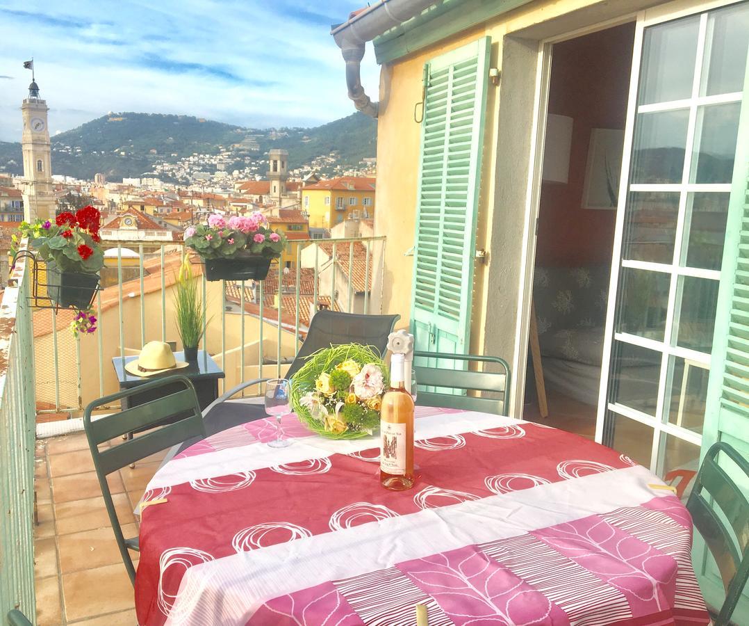 La Croix - F3, Terrasse Vue Panoramique, Vieux-Nice Old Town And Terrace Exterior foto