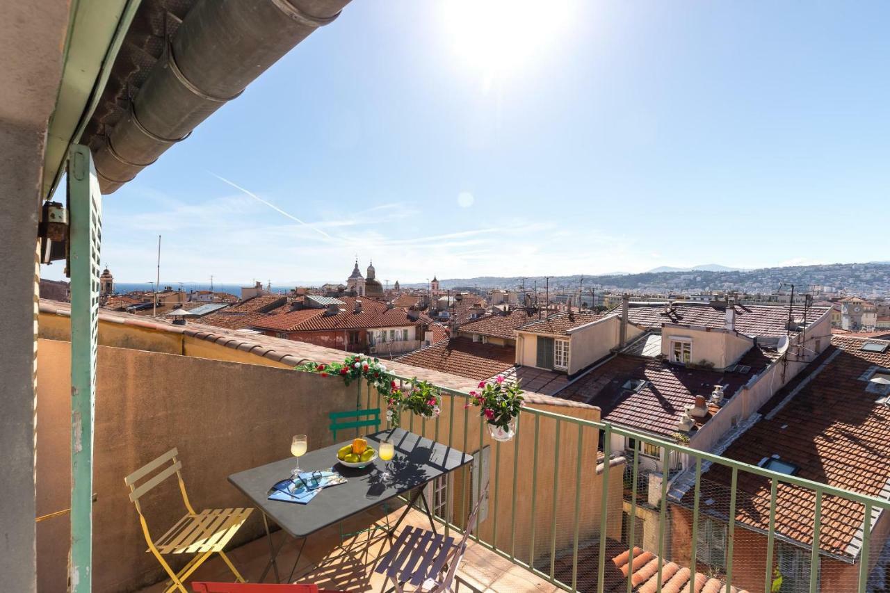 La Croix - F3, Terrasse Vue Panoramique, Vieux-Nice Old Town And Terrace Exterior foto