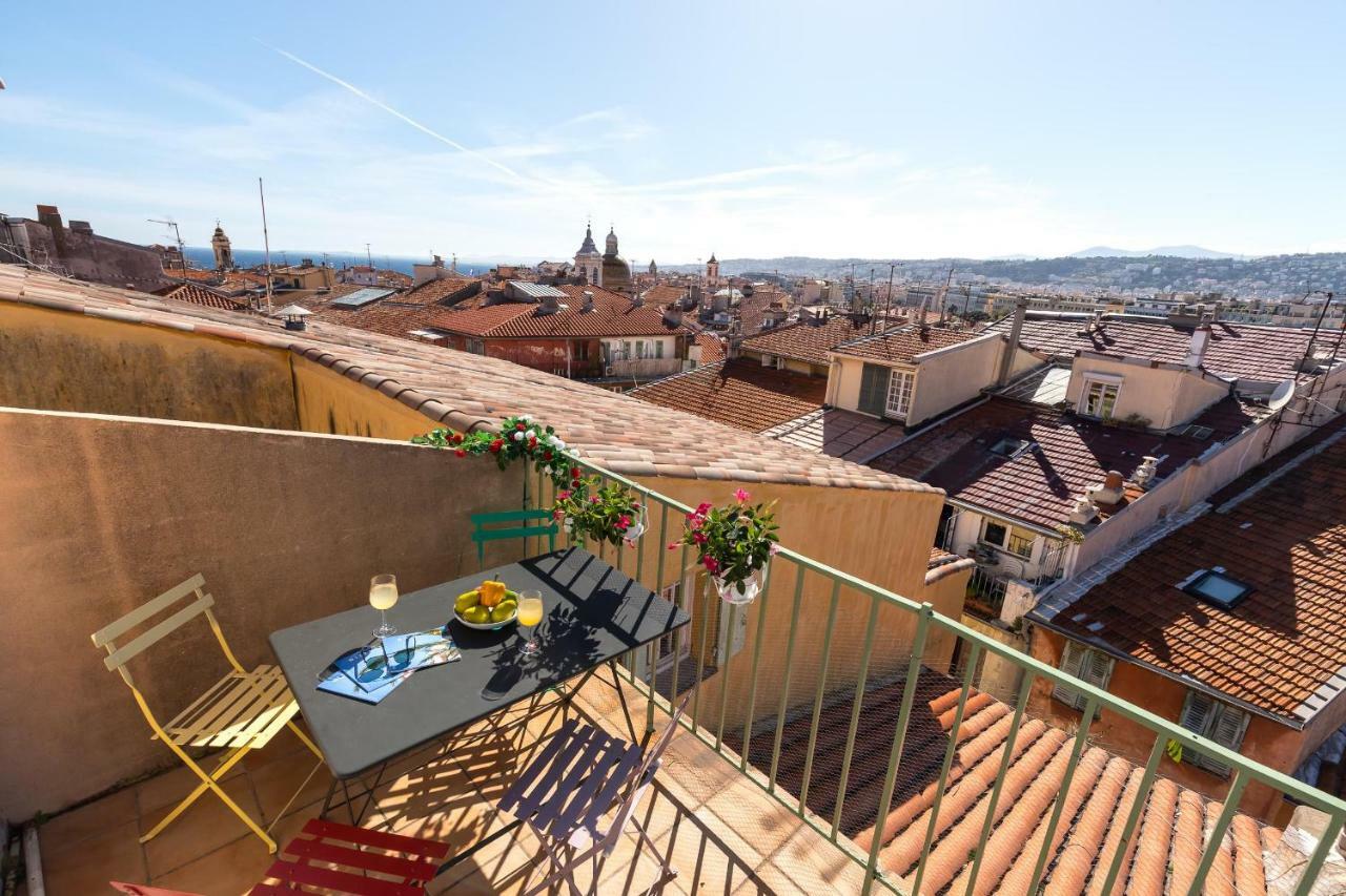 La Croix - F3, Terrasse Vue Panoramique, Vieux-Nice Old Town And Terrace Exterior foto