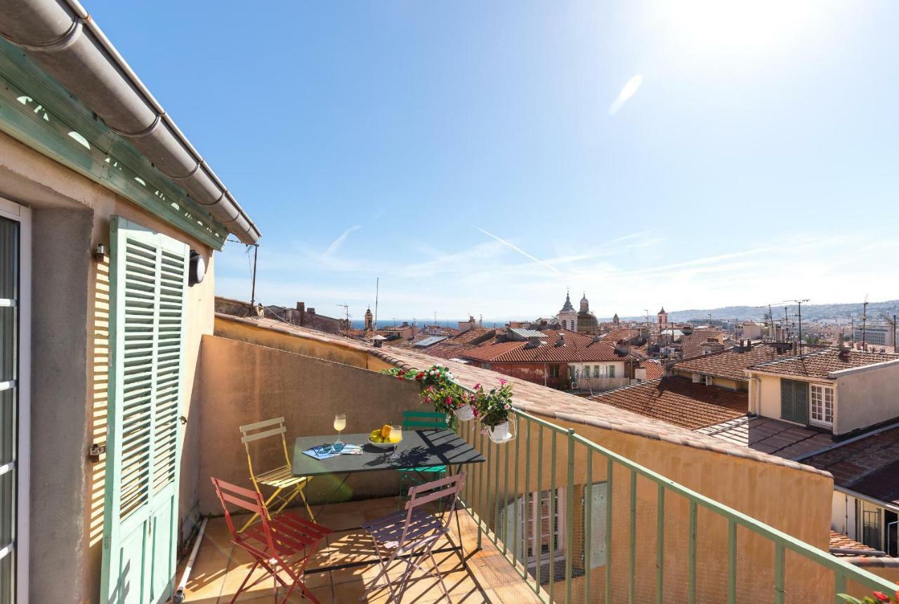 La Croix - F3, Terrasse Vue Panoramique, Vieux-Nice Old Town And Terrace Exterior foto